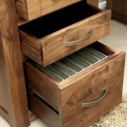 Showing 3 Shiro Walnut Drawers Open