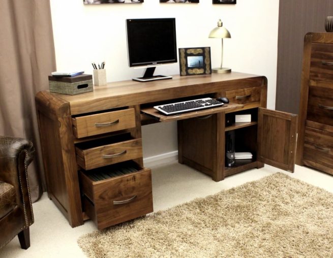 Shiro Walnut Home Office Desk with Style