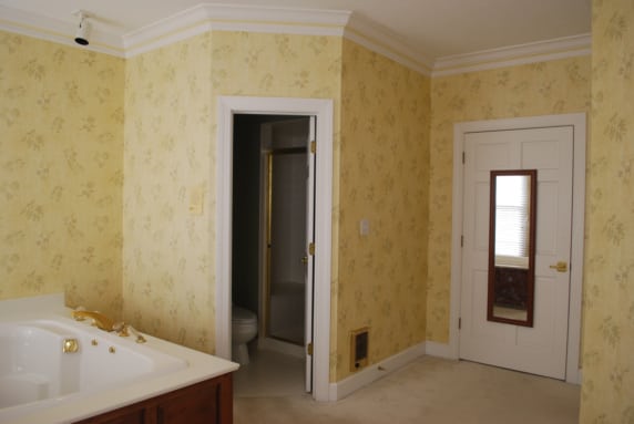 Bathroom Before Makeover - Entrance to Toilet