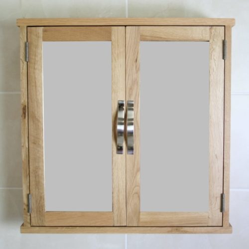 Solid Oak Wall Mounted Bathroom Cabinet 352