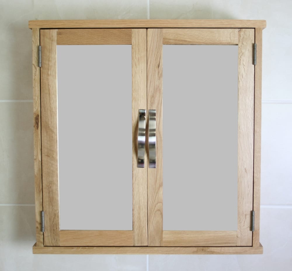 Solid Oak Wall Mounted Bathroom Cabinet 352