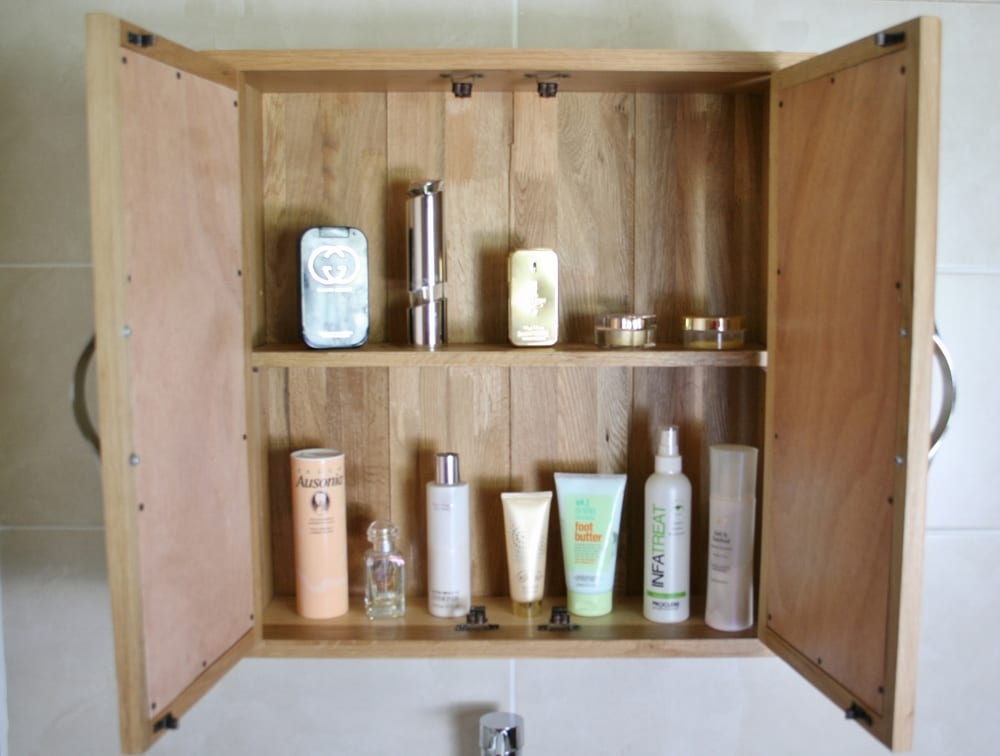 Solid Oak Wall Mounted Bathroom Cabinet, Small Bathroom Wall Cabinets Uk