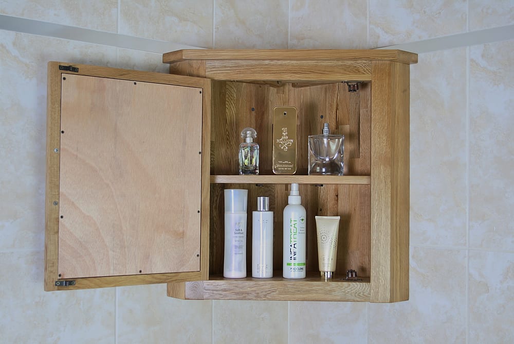 Solid Oak Wall Mounted Corner Bathroom Cabinet 701 Add On Bathrooms More - Corner Wall Mounted Bathroom Vanity