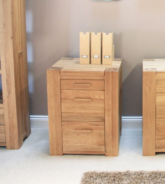 Atlas Solid Oak Furniture Filing Cabinet Three Drawers CMR07A