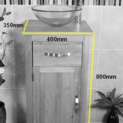 The Size of Cloakroom Oak Top Vanity Unit Measurements
