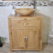 Onyx Basin on Single Oak Top Vanity Unit