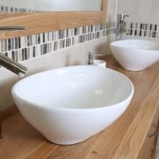 Stunning Deep Twin Oval Ceramic Bowls - Side View