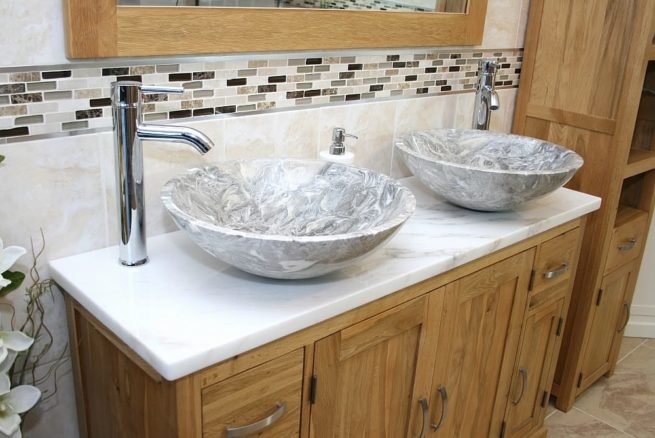 Bathroom Vanity Unit With Marble Basin, Is Marble Ok For Bathroom Vanity