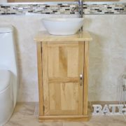 Oval Ceramic White Basin on Onyx Top Vanity Unit