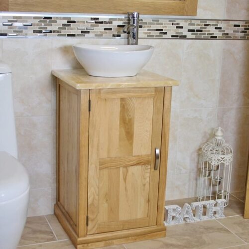 Onyx Top Compact Vanity Unit with Oval Ceramic White Basin