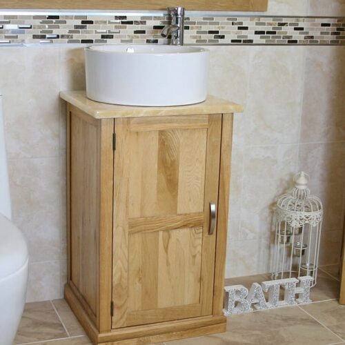 Onyx Top Compact Vanity Unit with Round Ceramic White Basin