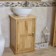 Onyx Top Compact Vanity Unit with Round Curved Ceramic White Basin
