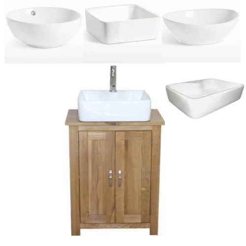 Oak Top Unit Ceramic Basin Choice 310CBC