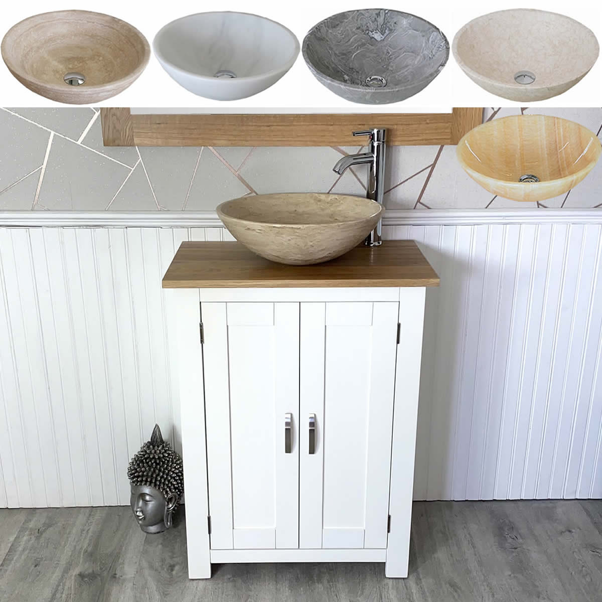 White oak store bath vanity
