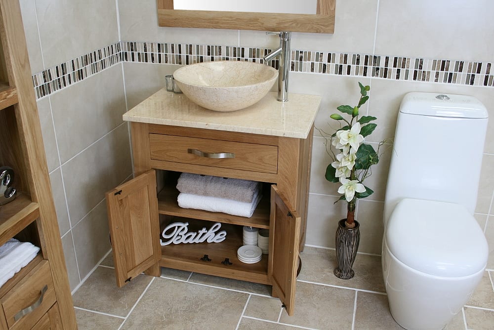 Cream Marble Top & Basin Vanity Unit