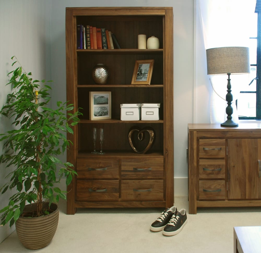 Walnut Mayan Bookcase