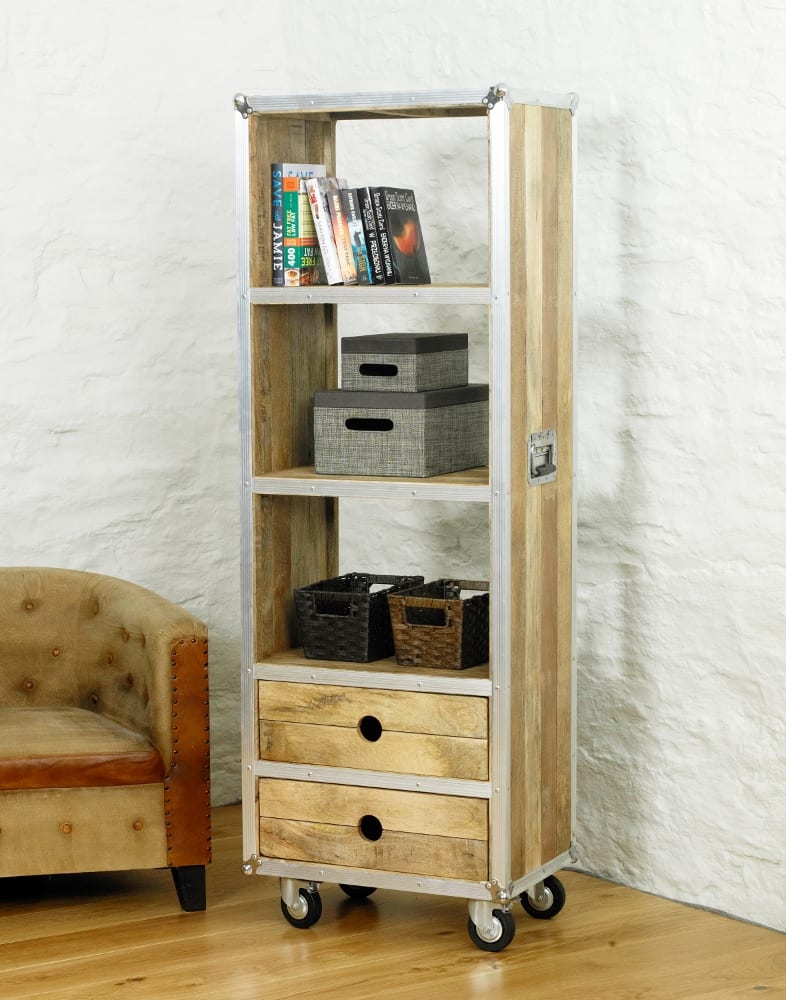Roadie Style Bookcase with Wheels