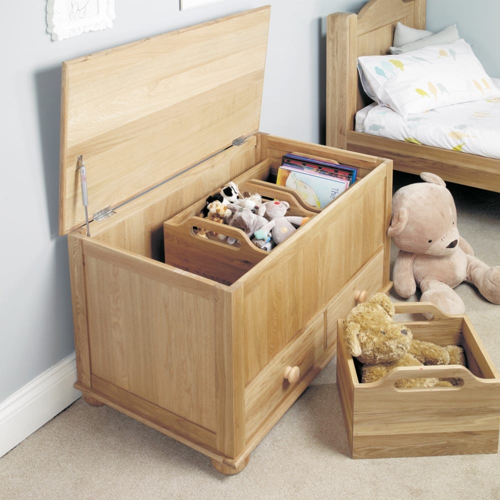 Children's Solid Oak Toy Box