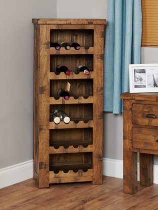 Heyford Rough Sawn Oak Tallboy Wine Rack