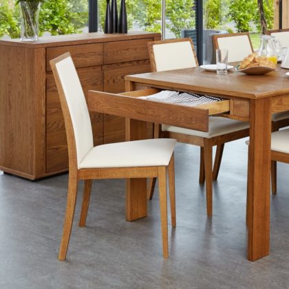 Olten Oak Dining Chair with Cream Fabric