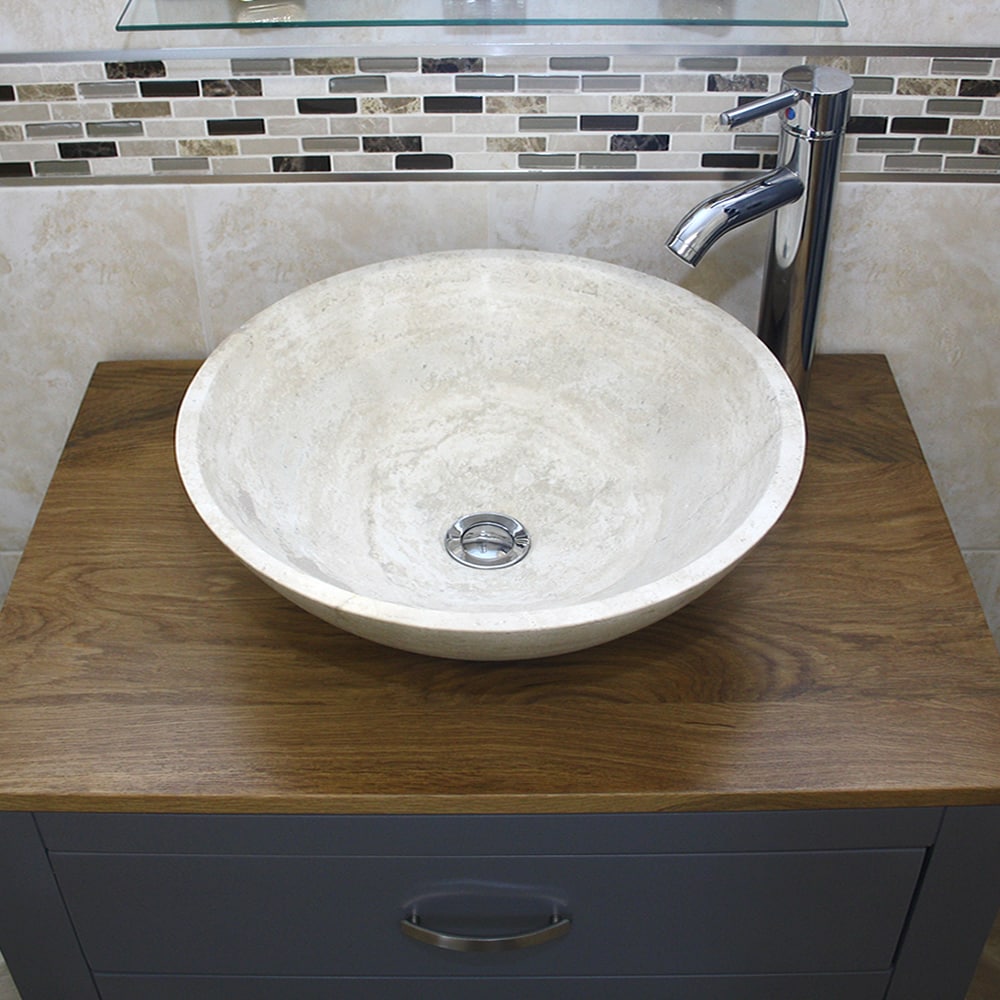 Oak Top Stone Basin Choice, Stone Sink Vanity