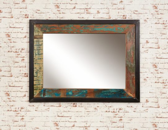 Contemporary Mirror made from re-salvaged wood