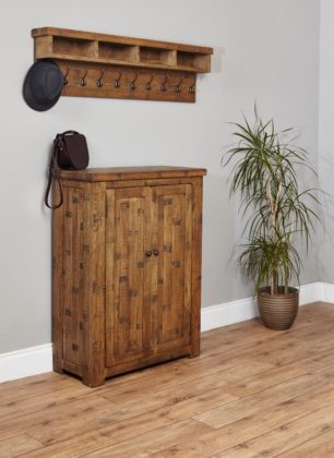 Stylish Heyford Rough Sawn Oak Shoe Cupboard 