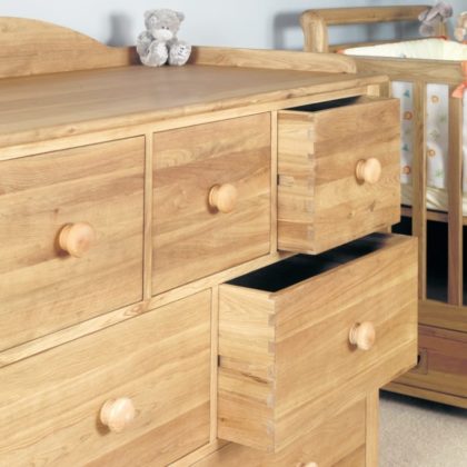 Oak Baby Changer and Chest of Drawers