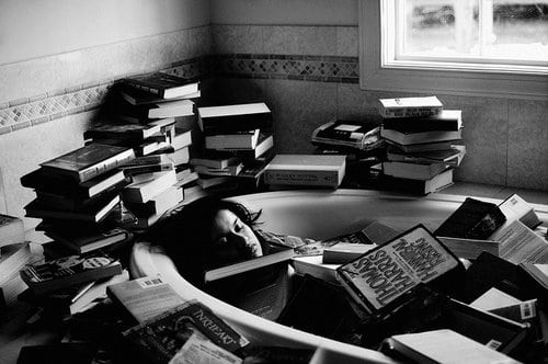 Lots of Books in the Bath