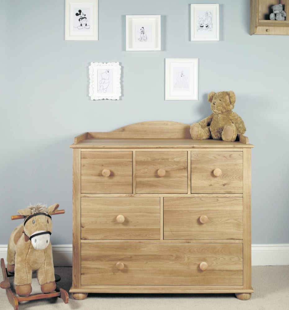 Oak Baby Changer & Storage Cabinet