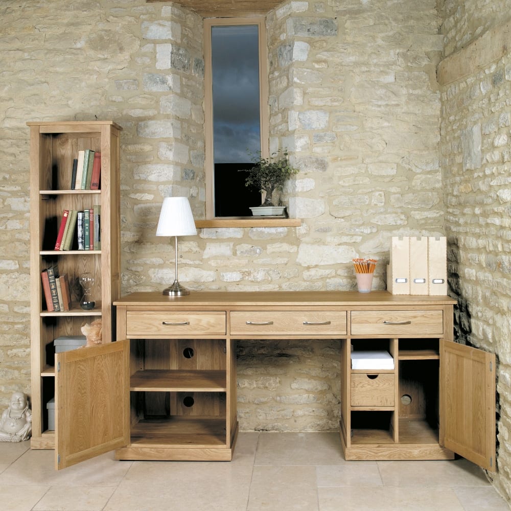 Oak Hidden Home Office Workstation