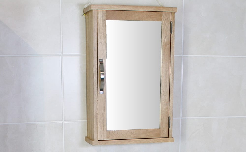 Mirrored Oak Bathroom Cabinet