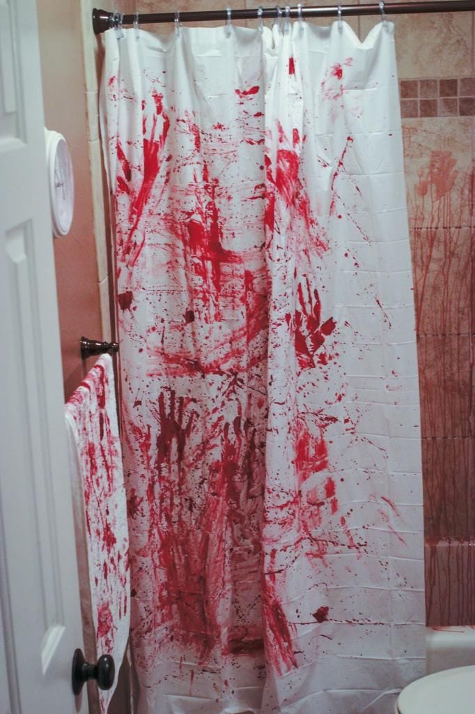 Fake Blood Stained Shower Curtain
