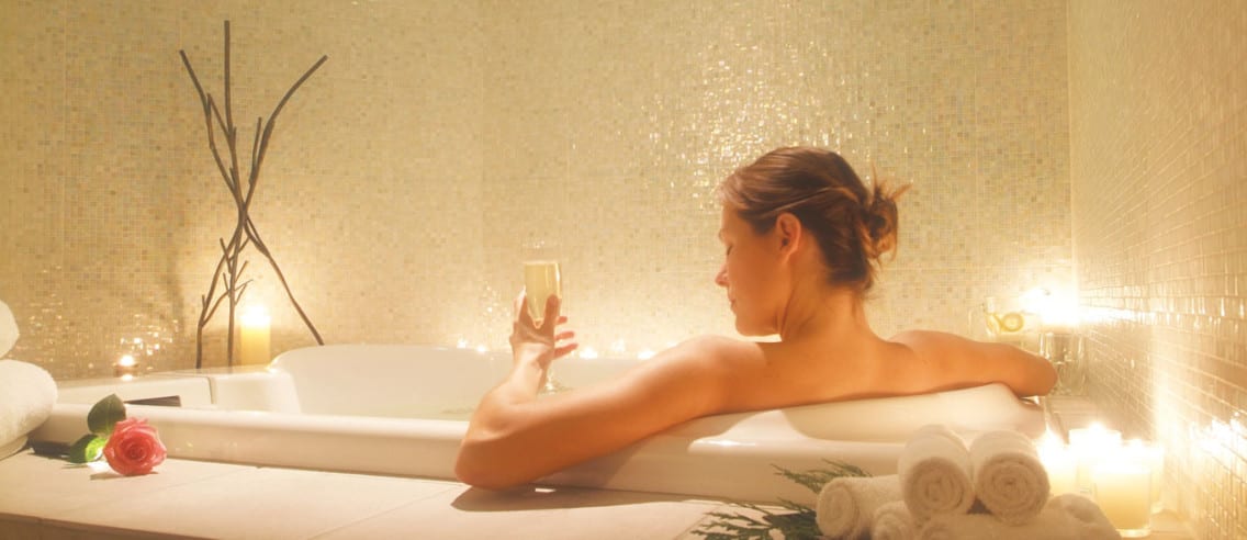 Enjoying a Glass of Champagne in the Bath 