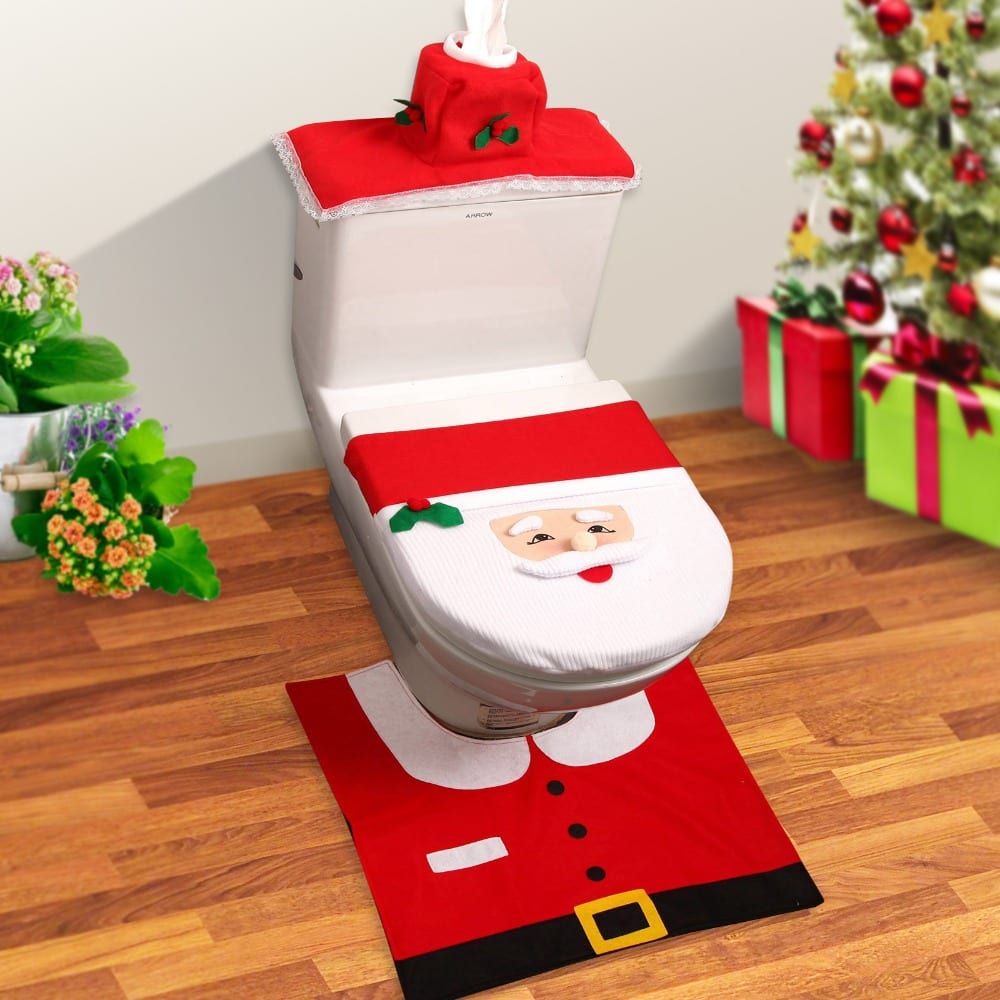 Toilet Decorated for Christmas