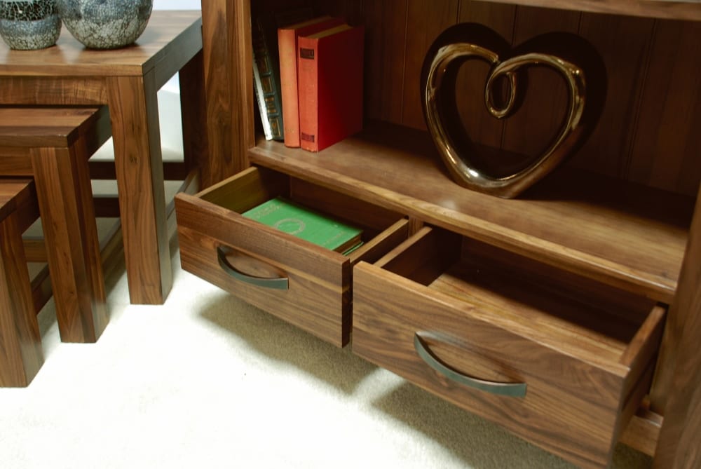 Storage Space in Walnut Low Bookcase