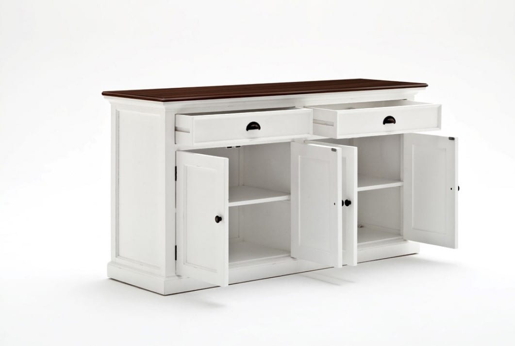 White and Eye-Catching Accent Buffet Cabinet 