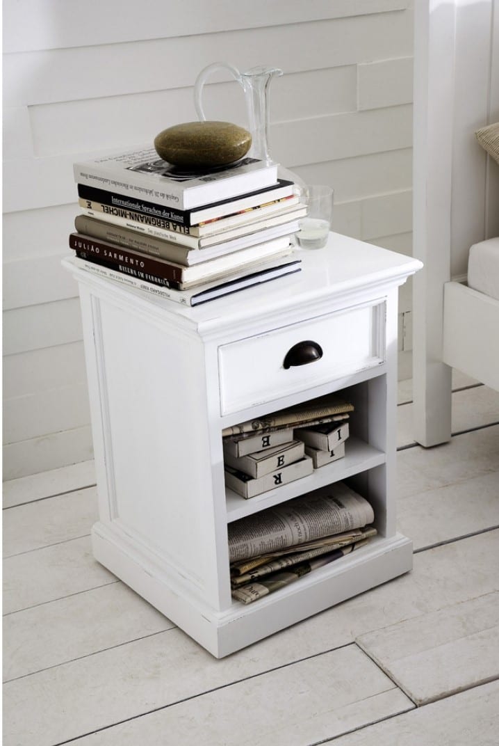 Halifax Bedside Table With Two Shelves & 1 Drawer