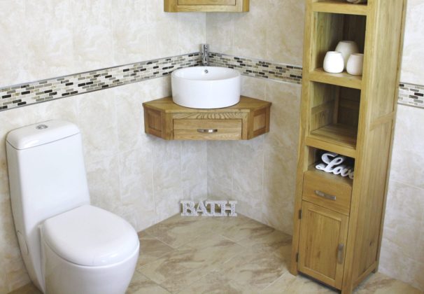 Wall Hung Oak Top Vanity with Basin