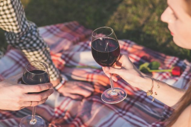 Red Wine & Picnic Blanket