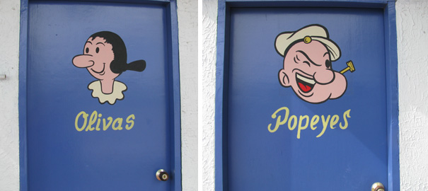 Popeye Toilet Sign