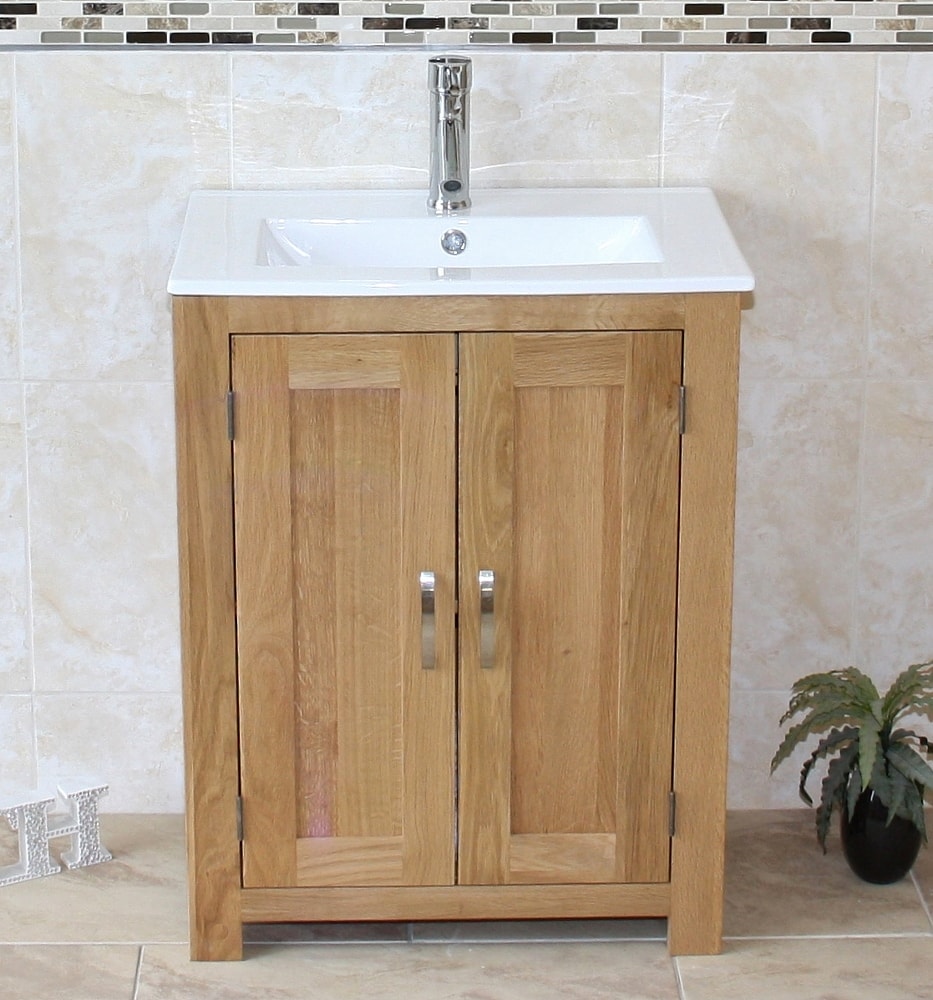 Oak Top Unit Vanity Unit With Ceramic Inset Basin 310inset Bathrooms More Store