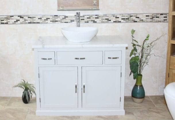 Painted Vanity Unit with Marble Top