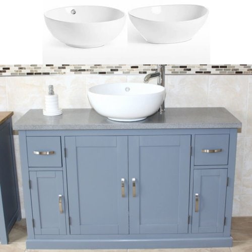 Grey Painted Grey Quartz Top Ceramic Basin Choice 402GGQCBC