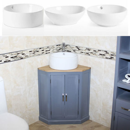 Grey Painted Oak Top Corner Unit Basin Choice 501BGCBC