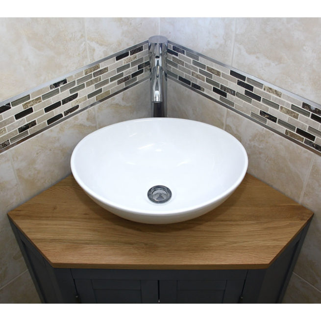 Grey Painted Oak Top Corner Unit Basin Choice 501bgcbc Bathrooms More Grey Painted Oak Top Corner Unit Basin, Grey Corner Basin Vanity Unit