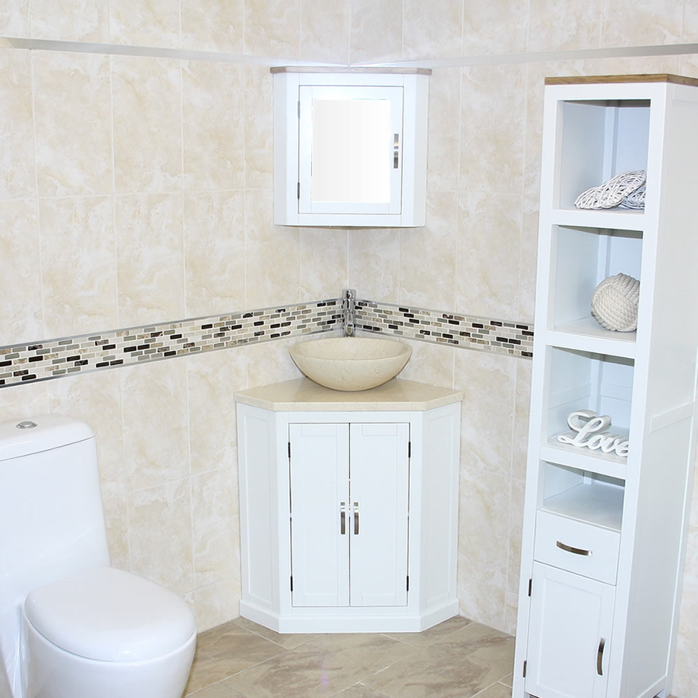 Bathroom Furniture Vanity CabinetOff White/Cream Painted Storage Unit 