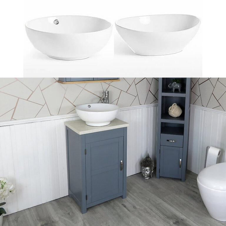 Grey Painted Vanity White Quartz Top Ceramic Basin Unit 308GWQCBC