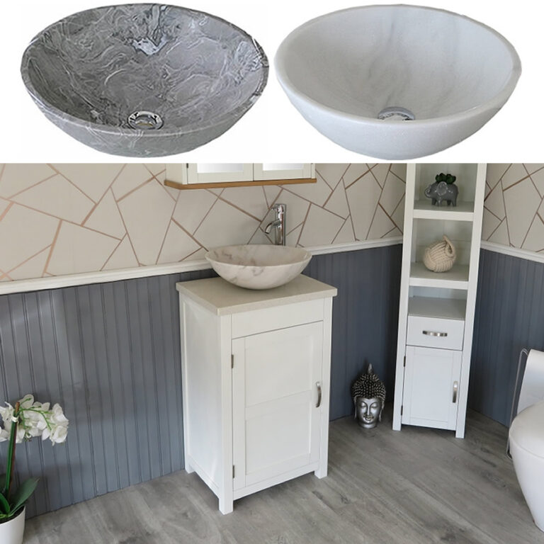 White Painted Vanity White Quartz Top Marble Basin Unit 308PWQSBC