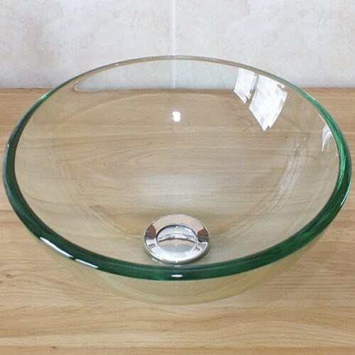 Glass Bathroom Basin Only & Plug